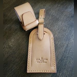 Louis Vuitton Vachetta Leather Luggage Tag And Poignet